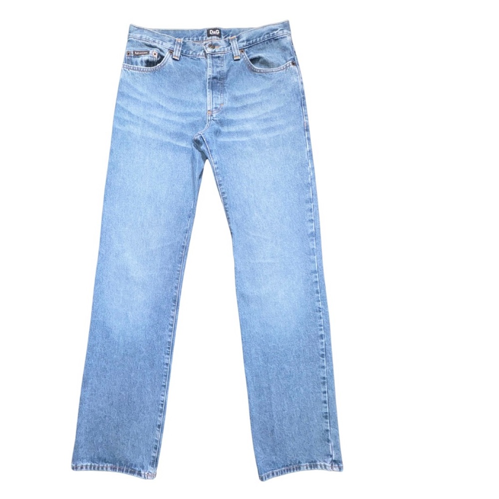 D&G Blue Straight Jeans with Classic Stonewashed Look